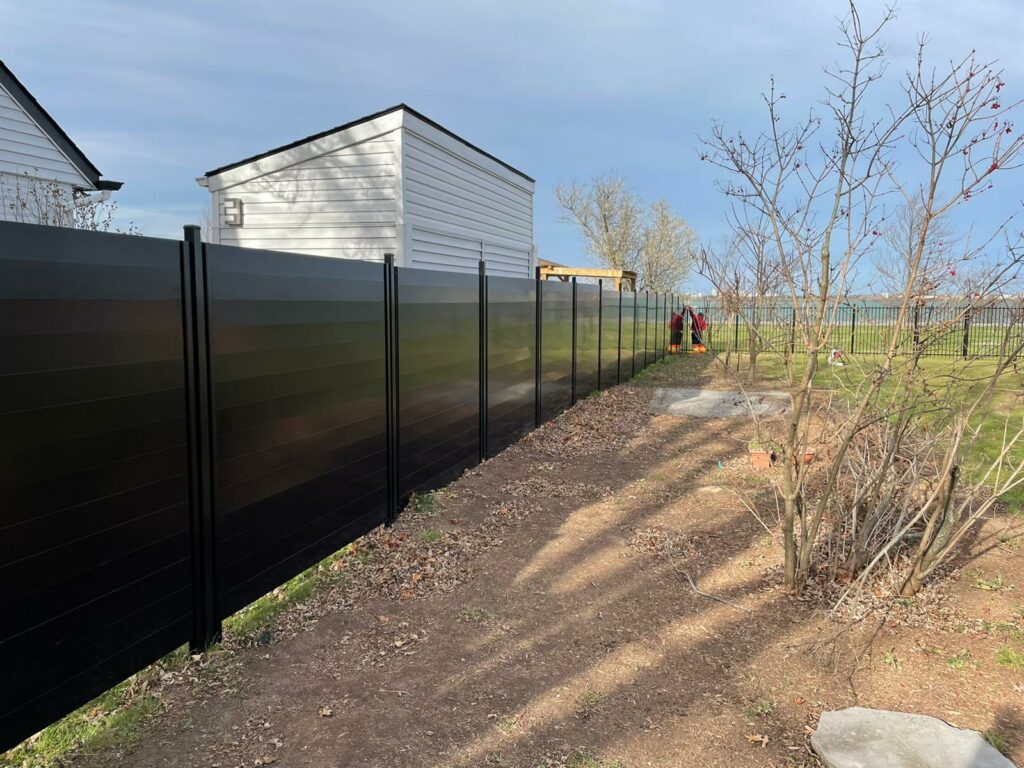 black slat fence canada
