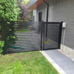 aluminum horizontal black slat fence canada